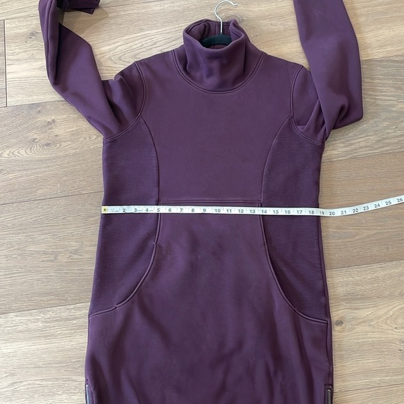 Athleta Cozy Karma Funnel Neck Sweatshirt Dress Purple/Spiced Cabernet Sz.M Tall - Picture 12 of 16
